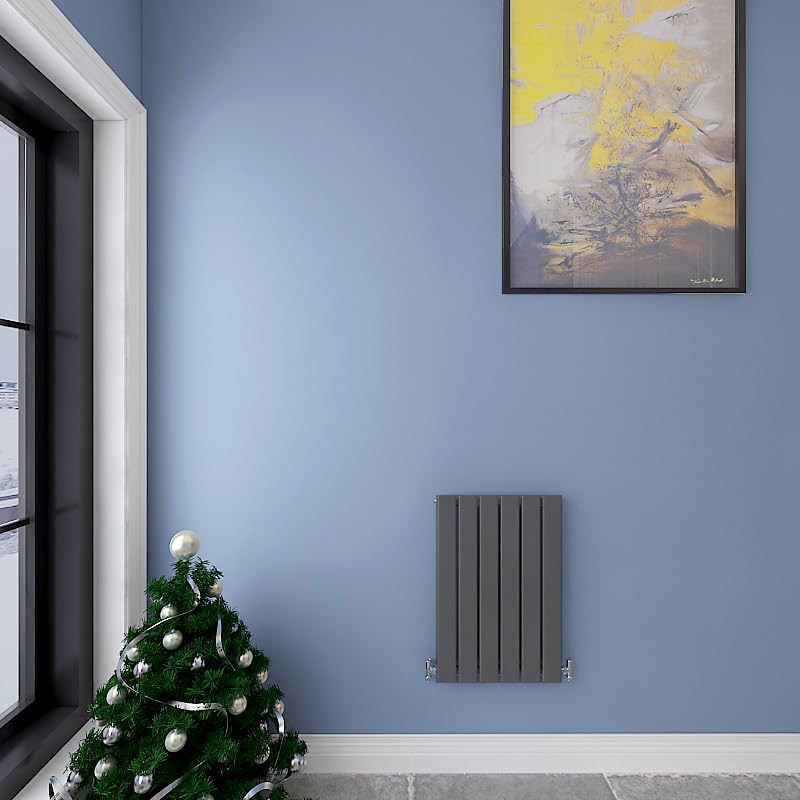 Acezanble∣Horizontal Designer Flat Panel Radiator Anthracite-600x408mm Single Panel Central Heating — image 1