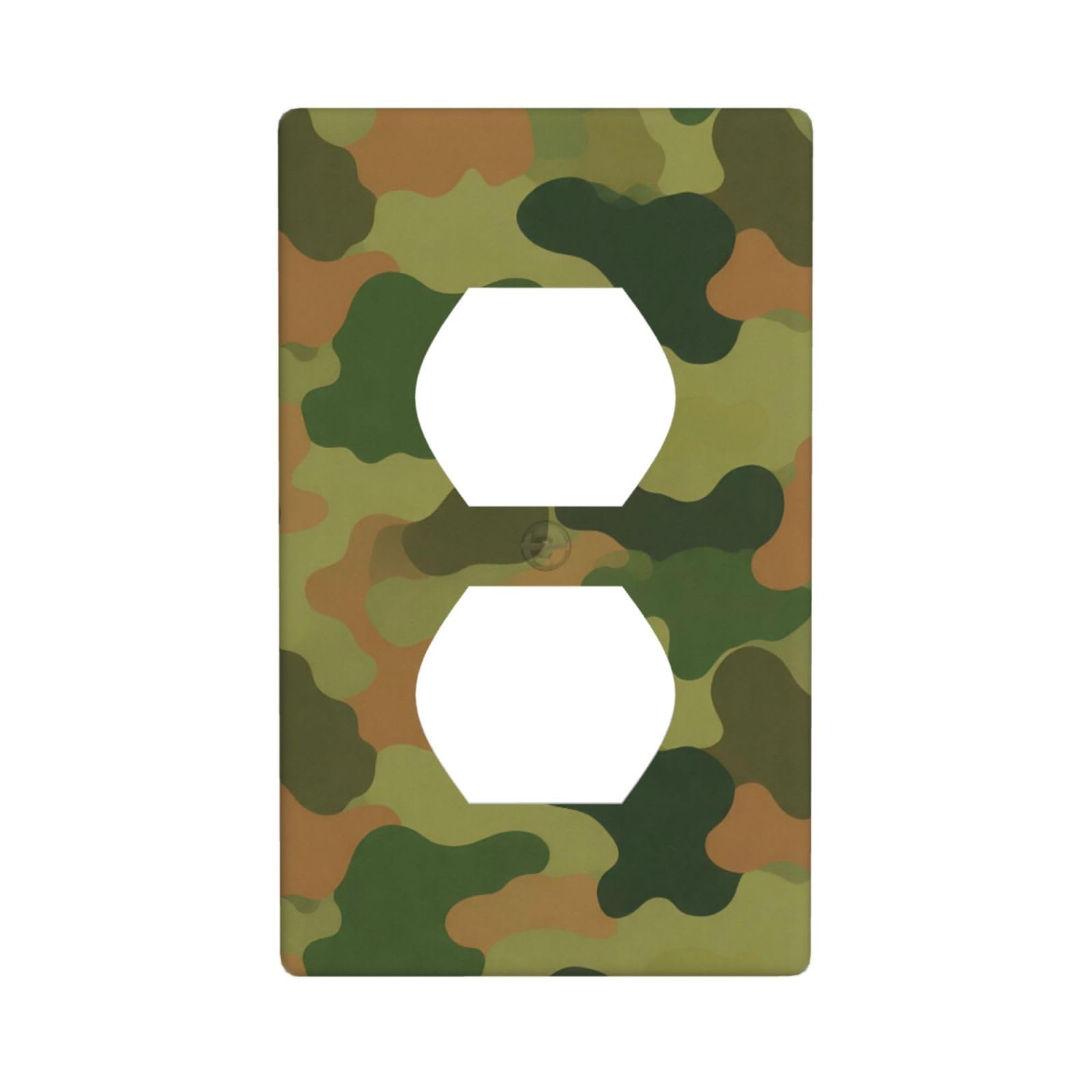 Camo Decorative Switch Plate Cover-Unbreakable Polycarbonate Wall Plate for Home Office, 1 Gang with Screws