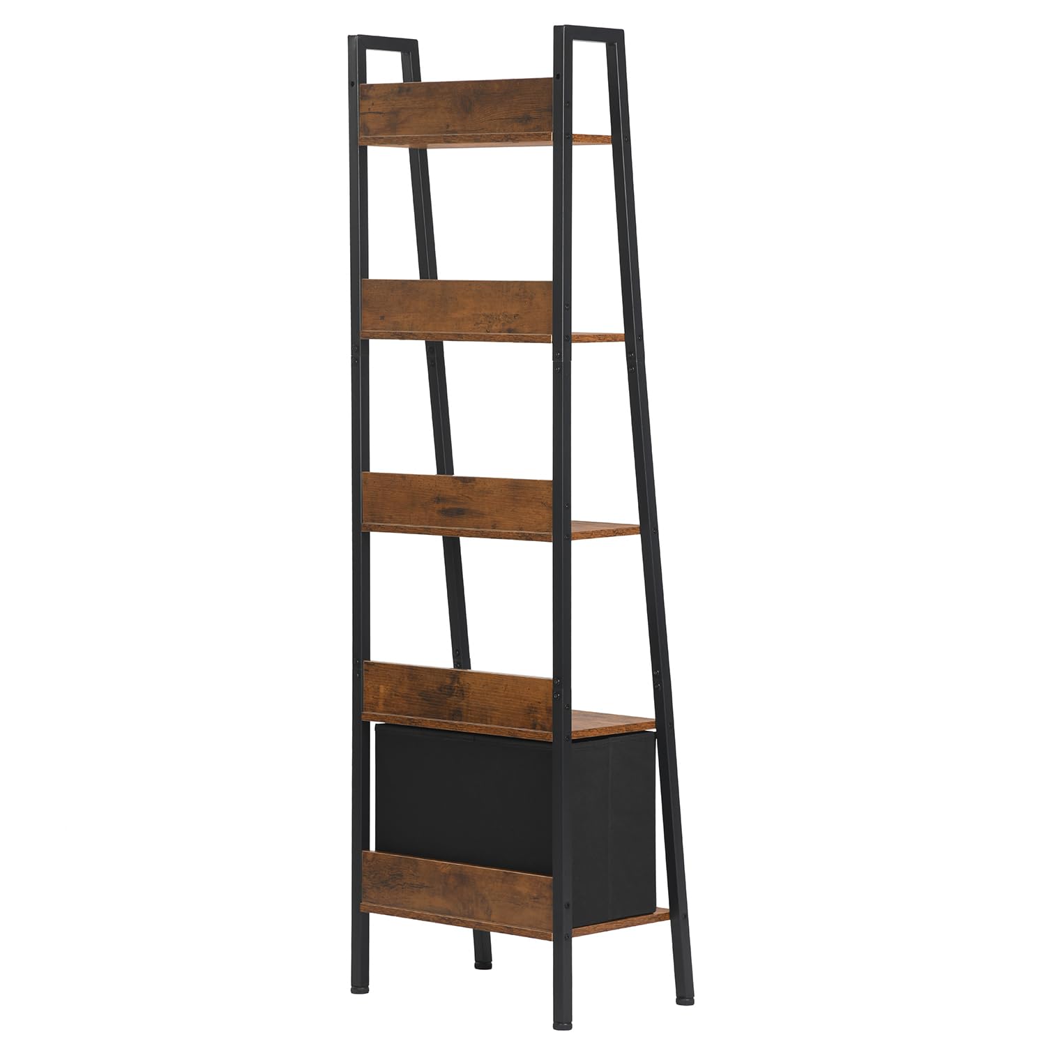 FurnitureR Étagère de Bar, Support de Présentation pour Bar, H-26cm Compartiment, Meuble de Rangement pour Bouteilles d'Alcools et Verres, 5 Niveaux Rangement avec Tiroirs en Non-Tissé, 42x29x141cm