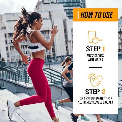 Image of EVL BCAAs Amino Acids Powder - BCAA Energy Pre Workout Powder for Muscle Recovery Lean Growth and Endurance - Rehydrating Post Workout Recovery Drink with 6 Key Electrolytes - Orange Mango