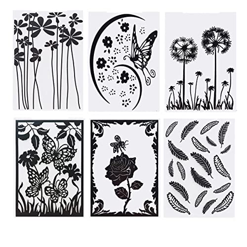 6Pcs Buttterfly Flower Leaf Plastic Embossing Folder Diy Craft Template Molds Stamp Stencils Scrapbook Paper Cards Photo Album Making Tool Embossing Folders Handmade Art Craft Supplies Decorating Mold #TOP15