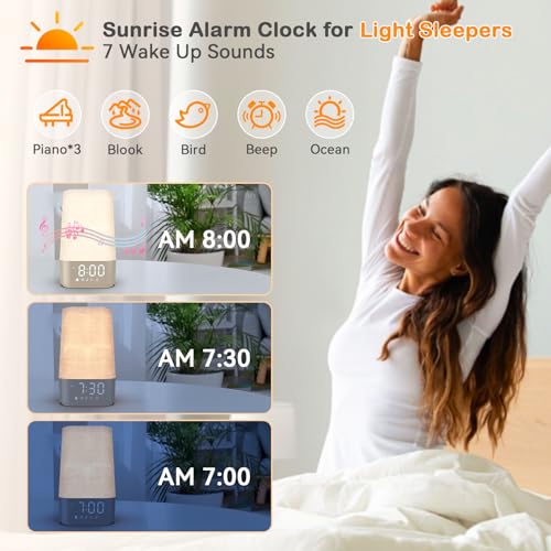 image for Wkzay White Noise Sound Machine: 30 Soothing Sounds, Sunrise Alarm Clo