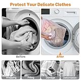 10 PCS Mesh Laundry Bags with Zips, Large Fine Laundry Bags for Washing Machine Reusable Washing Bags for Laundry Wash Bags for Clothes, Socks, Underwear, Bra (60x50cm/50x40cm/40x30cm/30x20cm, White) - Image 5