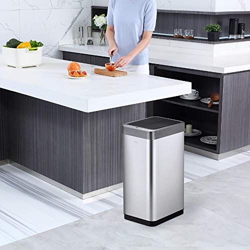Eko Phantom-X Stainless Steel Vertical Motion Sensor Trash Can - 47L With Liner (Ek9261Mt-47L) #TOP2
