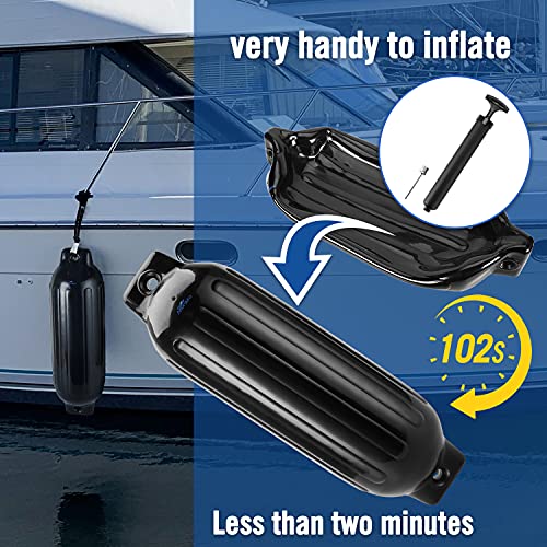 Image of Affordura Boat Fender 4 Pack Boat Bumpers Fenders with 4 Ropes