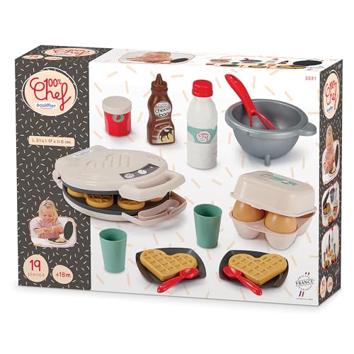 Gofrera Ecoiffier 2531 para niños pequeños con accesorios de cocina de juguete