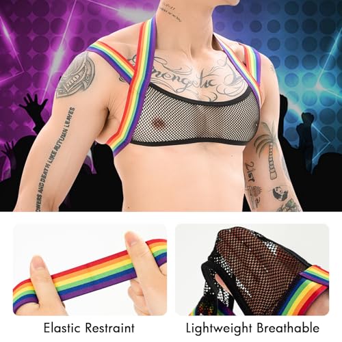 Mens Mesh Crop Tops Sexy Harness See Through Bra Hollow Undershirts3