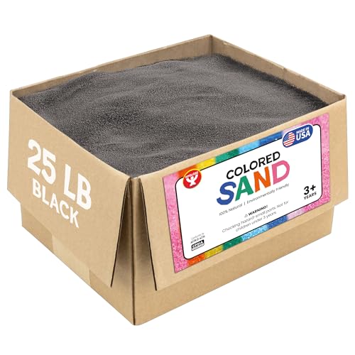 Image of Hygloss Colored Sand for Crafts - 25 lb, Black - Vibrant Colorful Fine Sensory Play Sand Art Kits for Kids - Classroom Activities for Children 3 4 5 6 7 8 9 10 11 12 - Safe for Ages 3+