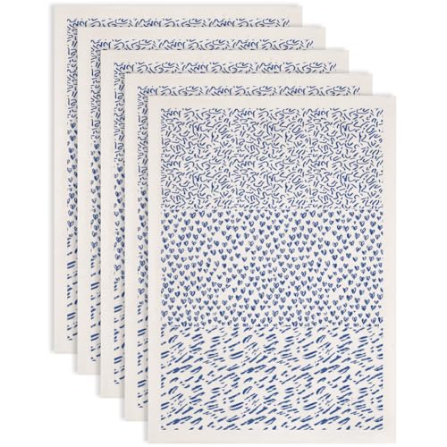 SUPERDANT 5 Stück 3 Designs Unterglasurtransfer Für Keramik Linien Und Herzen Ton Transferpapier Blaue Keramik Abziehbilder Transferaufkleber Für Töpferei DIY Handwerkbedarf