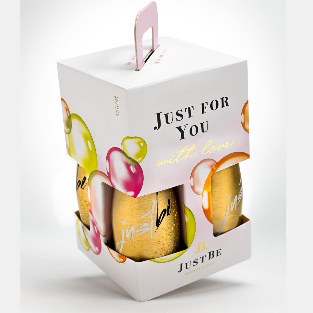 JustBe Geschenkset mit 4x Piccolo JustBe Gold - prickelnder Weisswein (Gold W)