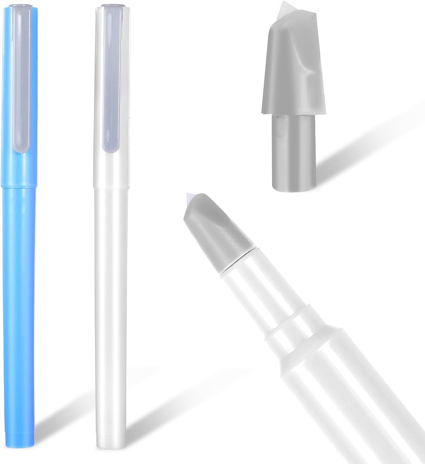 2 Pcs Hobby Knife DIY Diamond Paintings Parchment Paper Cutter Precision Craft Ceramic Blade Knife Pen for Cutting Paper Art with Replaceable(Blue, White)