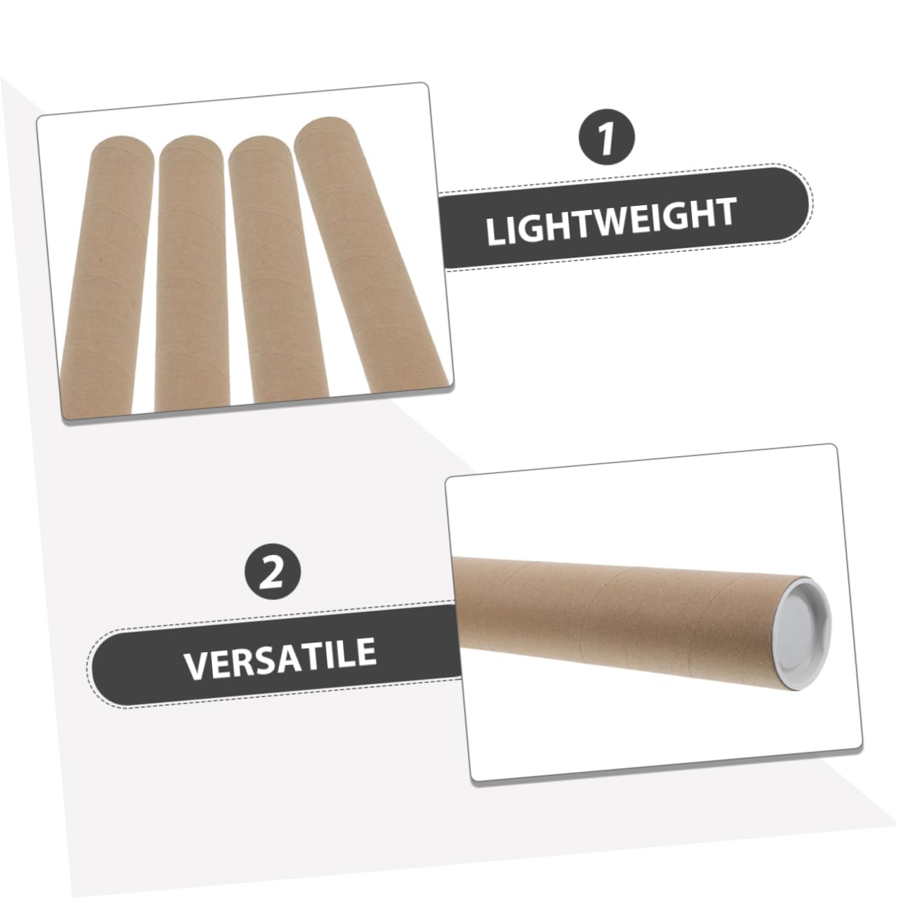 NUOBESTY 10pièces Lot De Tubes Carton Pour Affiches Expédition Œuvres Art Et Plans Design Cylindrique Matériel Kraft