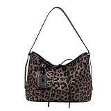 y2k Cheetah Handbags for Women, Hobo Bag Cheetah Print Ladies Chic Shoulder Bags Tote Bag Leopard Print Large Crossbody (brown)
