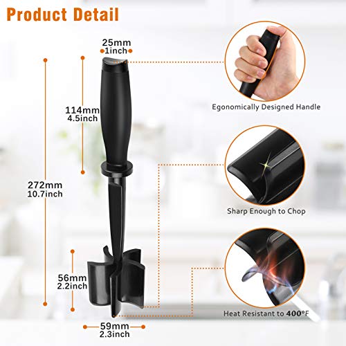 Meat Chopper, Hamburger Chopper, Premium Heat Resistant Meat Chopper Utensil,Ground Beef/Meat Chopper Tool,Meat/Potato Masher,Hamburger Spatula Safe #TOP2
