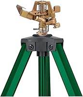 Orbit 56667Z Zinc Tripod Impact Sprinkler - 360° Rotating Long-Range Lawn Waterer for Large Yards