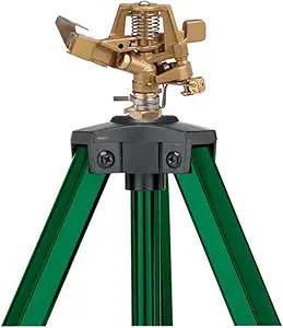 Orbit 56667Z Tripod Lawn Zinc Impact Sprinkler - 360 Degree Rotating Sprinkler