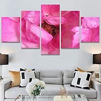SIGNWIN 5 Panel Canvas Wall Art Pink Petal for Home Decorations Ready to Hang - 60