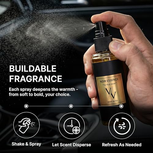 Image of Luxury Black Amber Car Perfume Spray - Long Lasting Car Fragrance (50ml) | Long Lasting Car Fragrance for Premium Vehicles | Best Car Perfume for Luxury Cars | Odor Neutralization Luxury Perfumes