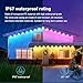 Clownya Permanent Outdoor Lights, Smart Outdoor LED String Lights,Christmas Lights RGB Color Changing,Scene Modes, IP67 Waterproof, App Control,Holiday, Party,Christmas Decorations (50FT)