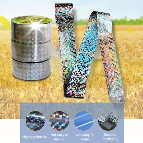 Image of Bird Scare Tape Reflective 360 ft - Holographic Deterrent Tape for Outdoor, Repellent Ribbon for Garden, Balcony, Crops, Anti Pigeon & Pest Control