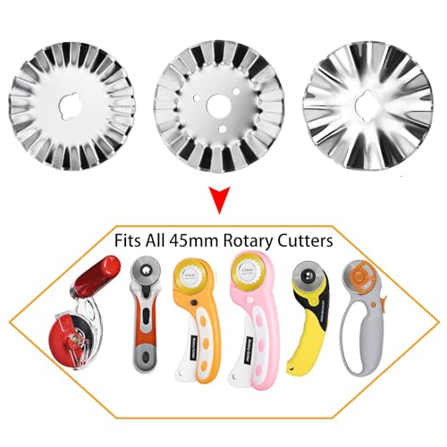 image for KAMSANG 45mm Pinking Rotary Cutter Blades, Wavy Replacement Blades, Pi