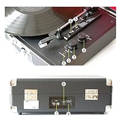 Tourne-disques, Platine Vinyle Portable, Tourne-Disque, avec 2 Haut-parleurs intégrés, 3 Vitesses, Noir, Taille Libre… - Les Beatles, Paul McCartney, John Lennon, RIngo Starr, George Harrison Tourne-disques, Platine Vinyle Portable, Tourne-Disque, avec 2 Haut-parleurs intégrés, 3 Vitesses, Noir, Taille Libre… – Image 5