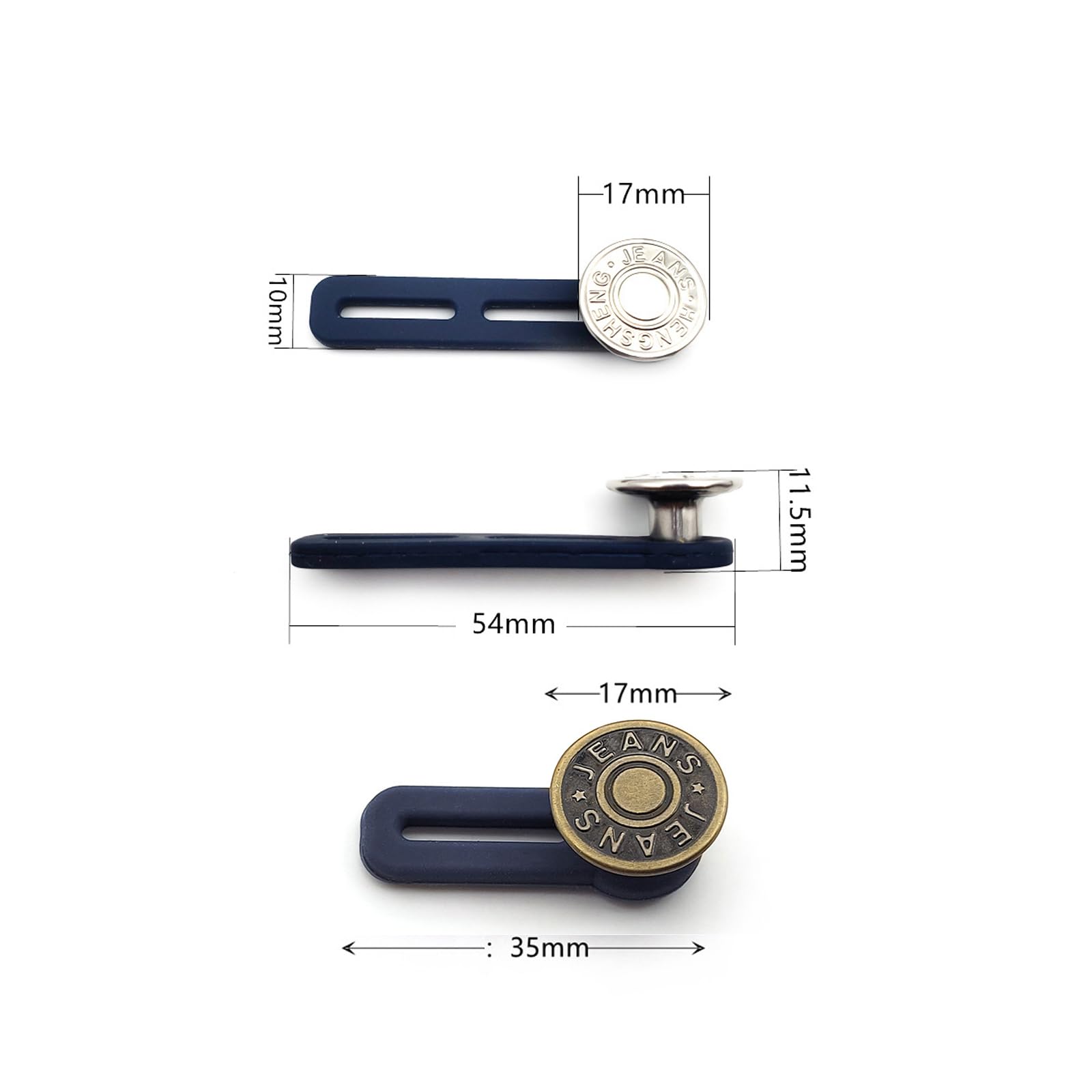 Set Di 12 Prolunghe A Bottone Per Pantaloni, Jeans E Maternità – Clip In Metallo E Silicone, Multicolore, Universale, Facili Da Installare - 3