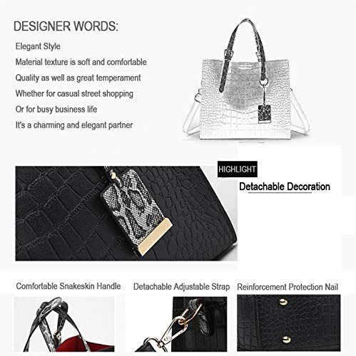 Bolso Tote de Mujer con Asa y Estampado Cocodrilo miniatura 5