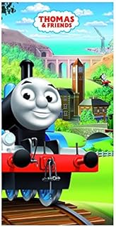 Jerry Fabrics JF0216 Thomas and Friends 01 beach towel, Cotton, Green, 70 x 140 cm
