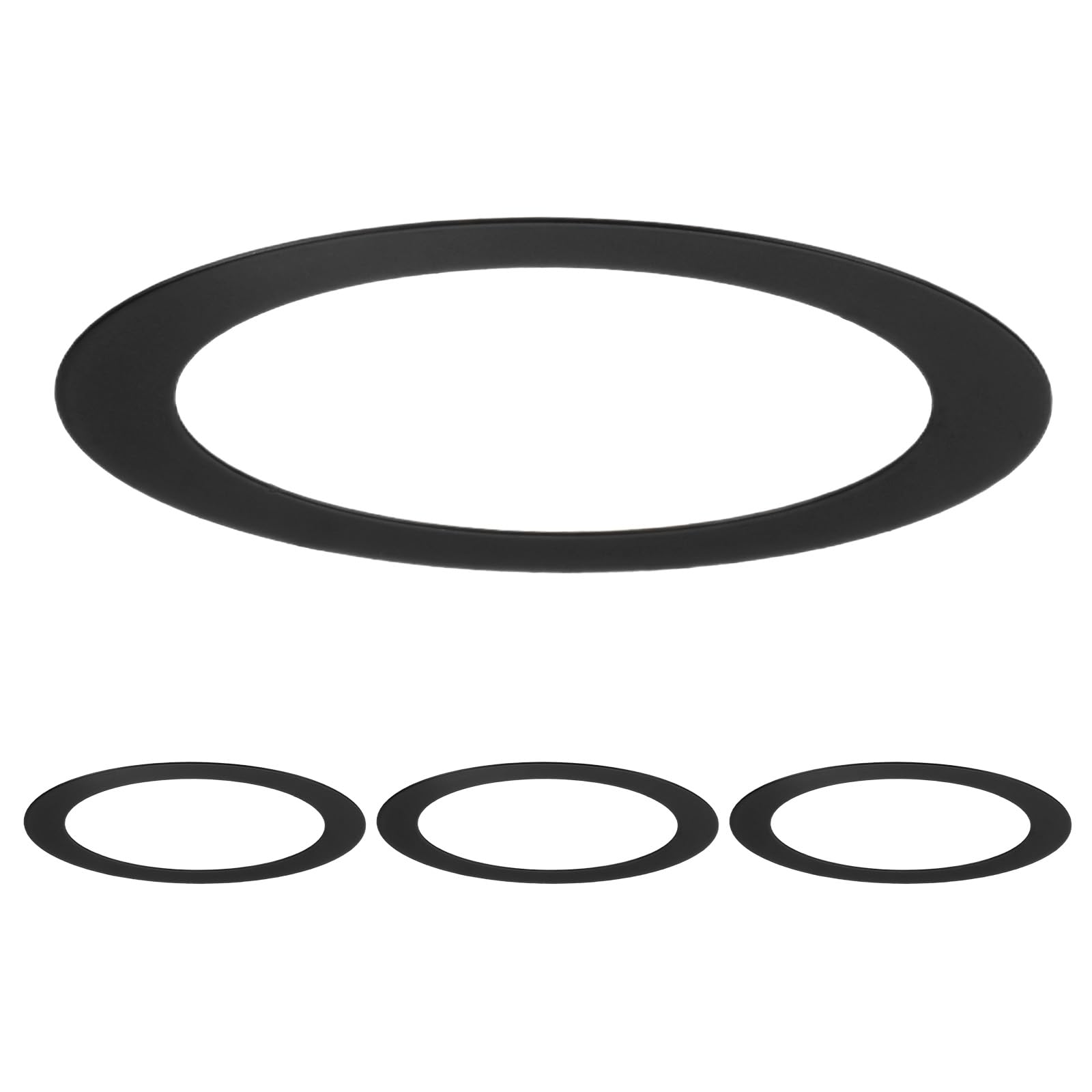 M METERXITY 4-Pack Goof Rings for 3 Inch Recessed Lights, 3" ID 3.9" OD Durable Steel Trim Ring Flush Mount Black Can Light Trim Ring Cover for Ceiling Can Downlights