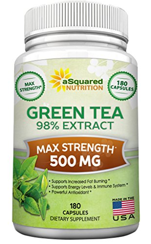 Green Tea Extract Supplement with EGCG - 180 Capsules - Max Potency Green