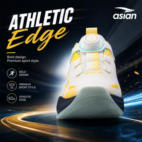 Image of ASIAN Quantum-62 Men's Sports Shoes with Quick Lacing System | Breathable Mesh Upper | Cushioned Sole with Lightweight Athletic Running Shoes