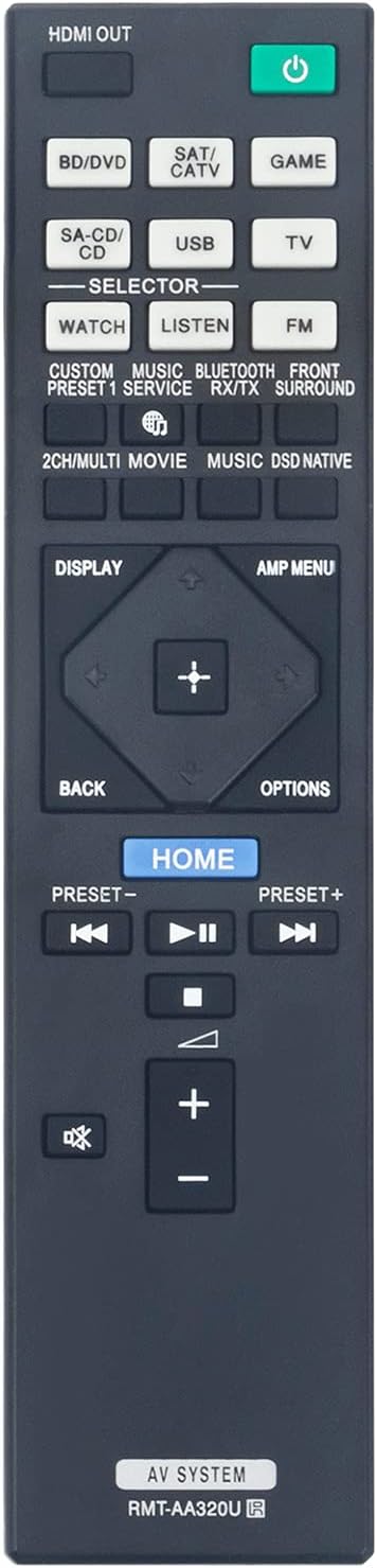 VINABTY RMT-AA320U RMTAA320U Remote Control fit for Sony Audio STRDN1080 STR-DN1080, Mz0410054