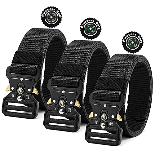 DOOPAI Tactical Belts for Men, 3 Pack, 1.5" Wide, Heavy Duty Military Nylon