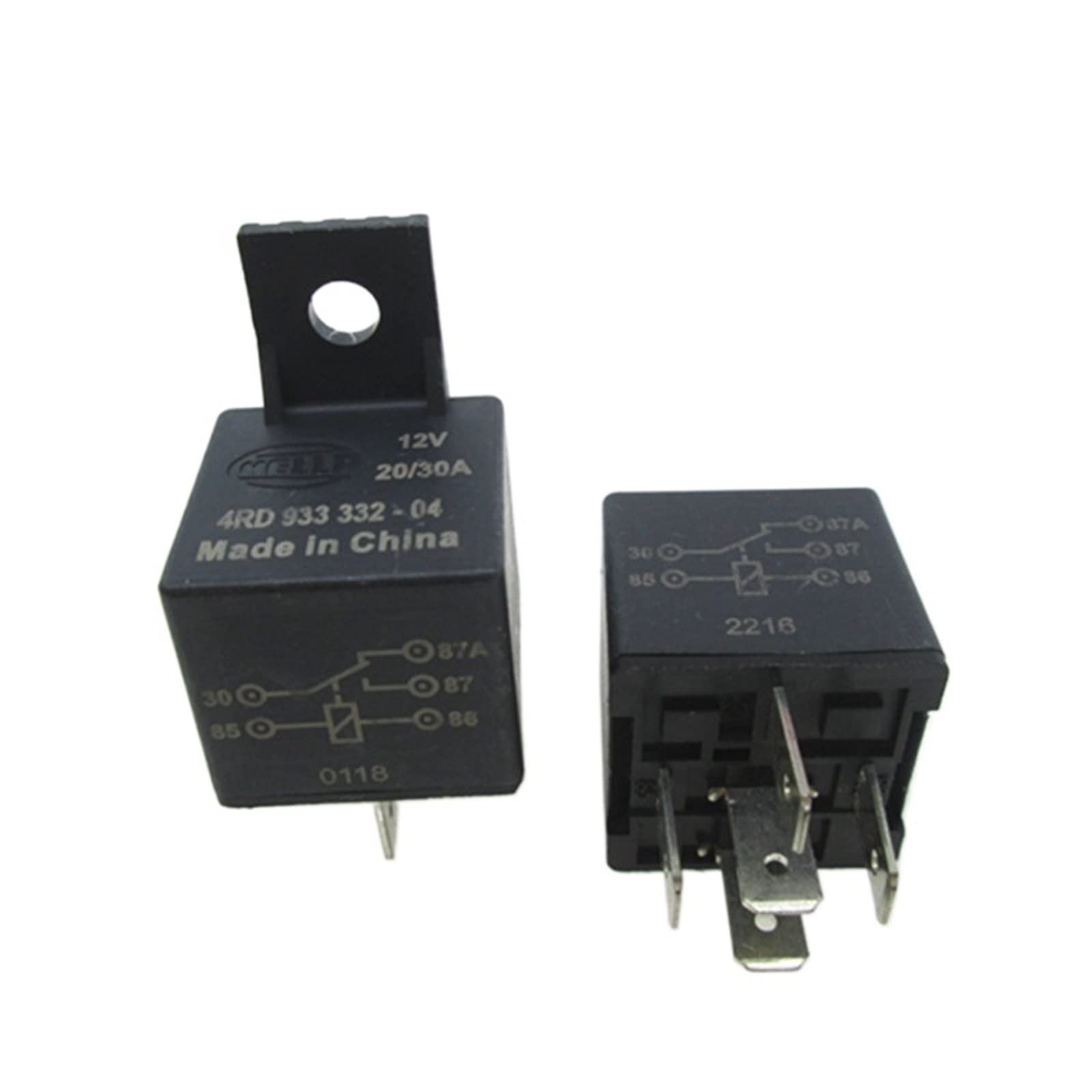 JGNAYRKJQI CAR auto 12V Relay 4RD 933 332-04 12V 4RD933332-04 12V 4RD-933-332-04 12V 12VDC DC12V 20A / 30A 5PIN