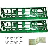 DER KLASSIKER IM SET : Hier bekommen Sie 2 Kennzeichenhalter mit Befestigungsset inkl. 8 Befestigungsschrauben , 8 Unterlegscheiben und Montageanleitung.