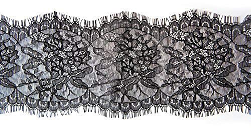 Dentelle corded Border Hand noire customisation vêtements et décoration salon - 2