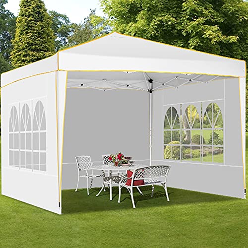 Cobizi Pop Up Canopy Tent 10X10 Commercial Instant Canopy With 4 Sidewalls & Carry Bag 4 Stakes & Ropes & Sandbags Portable Tent For Parties Beach Camping Party Event Shelter Sun Shade #TOP5