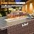 Poteban Outdoor Patio Furniture Set with 44" Fire Pit Table 8 Pieces Rattan Patio Sectional Sofa Conversation Set w/55000 BTU Propane Gas Fire Pit, Coffee Table, 2 Waterproof Covers, Grey