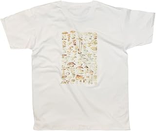 Adolphe Millot Mushroom T-Shirt Vintage Botanical Art Shrooms Psychedelic Art Top (M, White)