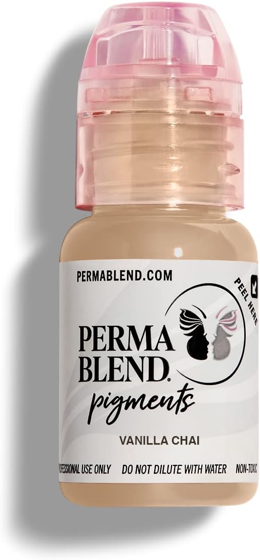 Perma Blend Microblading Ink for Areola or Skin Repair - Professional Tattoo Inks - Skin Tone Tattoo Ink Makeup - Vegan (0.5 oz) Vanilla Chai