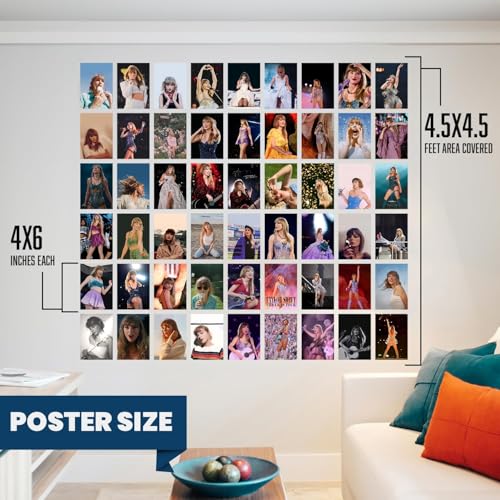 Image of Wallgasm Football Collage Kit - Set of 54, 4 x 6 Inches Posters | Poster Set For Room, Wall Art for Bedroom, Gym, Office (Taylor Swift)