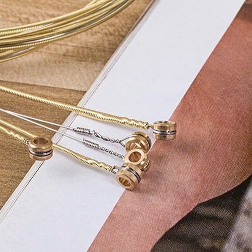 Image of IMAGINEA Acoustic Guitar String for Guitar | Set of 6 | Stainless Steel Strings with Hollow Ball End Guitar Accessories | Super Light Gauge Acoustic /Semi Acoustic Guitar Strings set