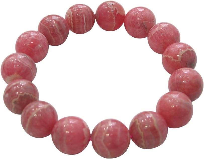 Caratera Unique Natural Pink Rhodochrosite Rare Size Lucky Beads Astrological Reading