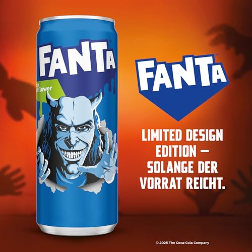 Fanta Lemon & Elderflower - Mischung aus Zitrone und sommerlicher Holunderblüte - mit intensivem Fruchtgeschmack - prickelndes Erfrischungsgetränk in Einweg Dosen (24 x 330 ml)