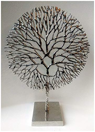 Magnifique support à bijoux en aluminium poli Arbre de vie en corail 51 cm