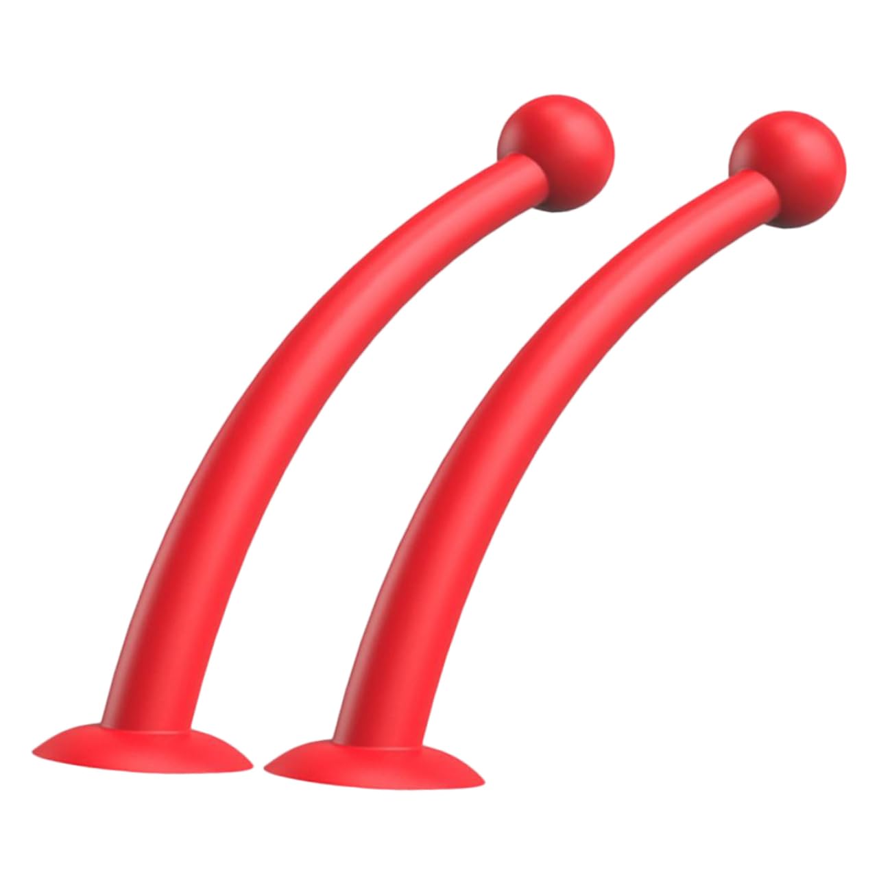 Zerodeko 1Pair Silicone Tentacles for Helmets Flexible Suction Cup Antennas Decorative Accessories Red Easy Installation Durable Safe for Use