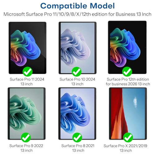 Image of SPARIN (13 Inch) Screen Protector for Microsoft Surface Pro 11 /Surface Pro 9 /Surface Pro 10 /Surface Pro 8 /Surface Pro X /Surface pro 12th Edition for Business 2026 [2 Pack], 9H Tempered Glass /Support Surface Pen