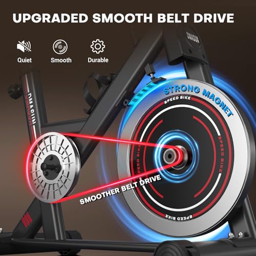 Dmasun Indoor Exercise Bikes For Home Gym Use With Lcd Display, Spin Bike With Tablet Holder & Comfortable Seat Cushion, Super Quiet Fitness Bike For Home Cardio Workout With Heart Rate Sensor - 2