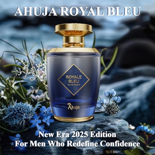 Image of AHUJA Royal Bleu Eau De Parfum for Men, 100 ml (3.4 fl oz) | Long-Lasting Fresh Citrus Fragrance with Grapefruit & Ginger | Deep Woody Notes | Premium Daily Wear Perfume & Gift for Men